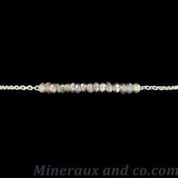 Bracelet perles de labradorite facettées argent 925