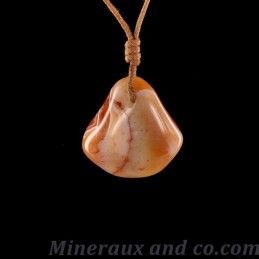 Pendentif en agate orange du Botswana