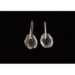 Boucles d'oreilles quartz transparent.