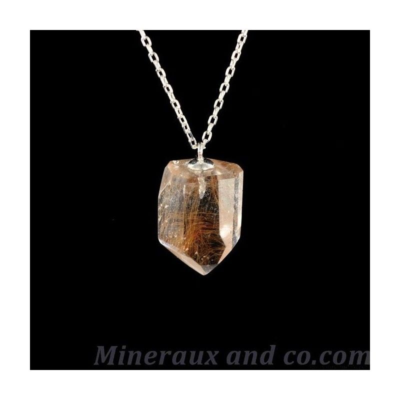 Pendentif quartz pointe avec rutile