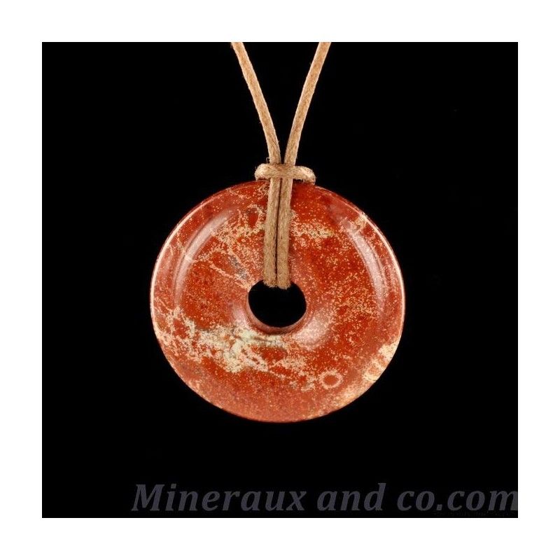 Pendentif donuts en jaspe rouge