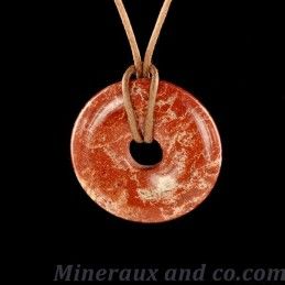 Pendentif donuts en jaspe rouge