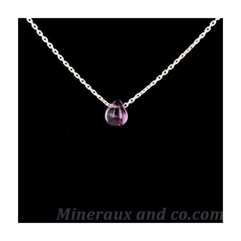 Pendentif fluorite violette et argent 925