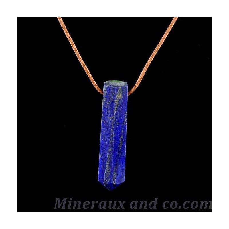 Collier Avec Pendentif Pointe En Lapis Lazuli D'Afghanistan - Bijou Artisanal - Neuf Envoyé En Pochette Organza