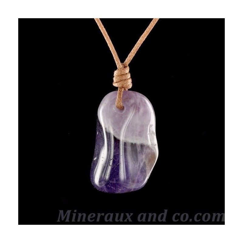 Pendentif améthyste à bande de quartz