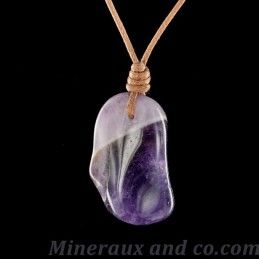 Pendentif améthyste à bande de quartz