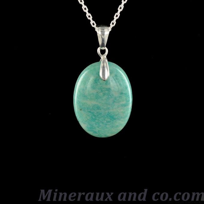 Collier Pendentif Cœur En Amazonite Avec Chaîne Dorée - Neuf Emballé Soigneusement