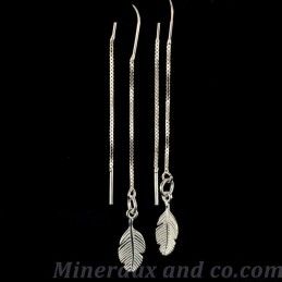 Boucles d'oreilles pendantes plumes