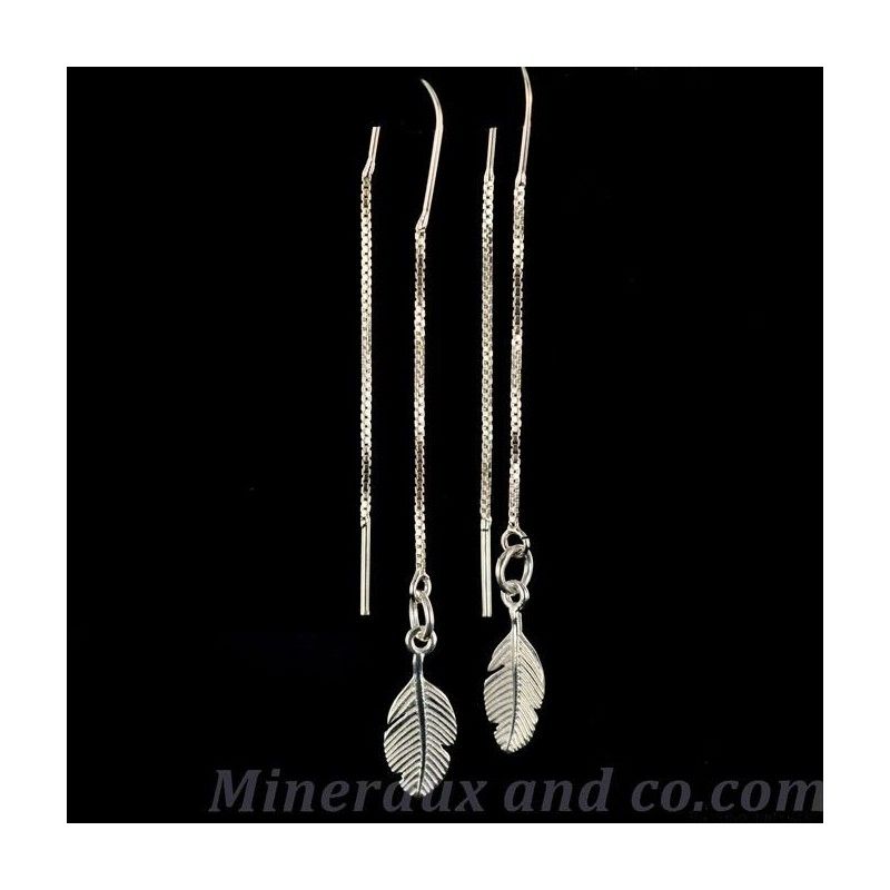 Boucles d'oreilles pendantes plumes