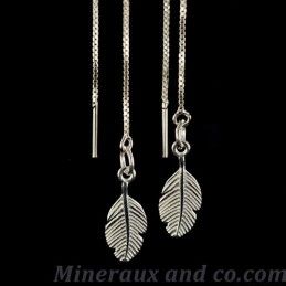 Boucles d'oreilles pendantes plumes