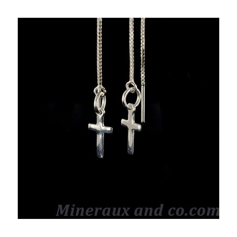 Boucles d'oreilles croix pendantes