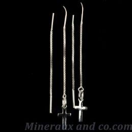 Boucles d'oreilles croix pendantes