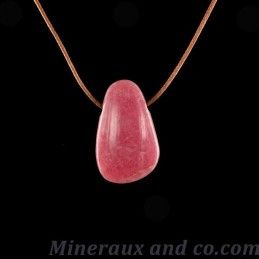 Pendentif rhodochrosite en pierre roulée .