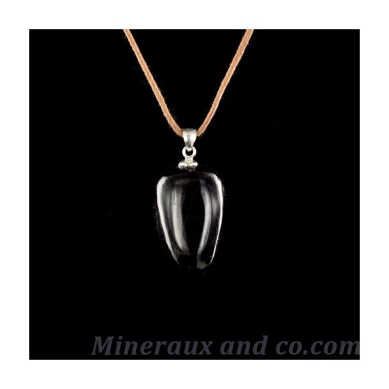 Pendentif tourmaline noire et argent.