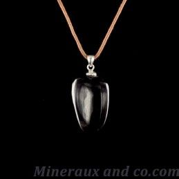 Pendentif tourmaline noire et argent.