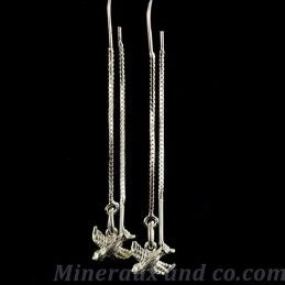 Boucles d'oreilles oiseaux argent 925