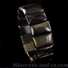 Bracelet obsidienne doré