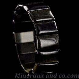 Bracelet obsidienne doré