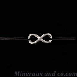 Bracelet infini argent 925 et cordon