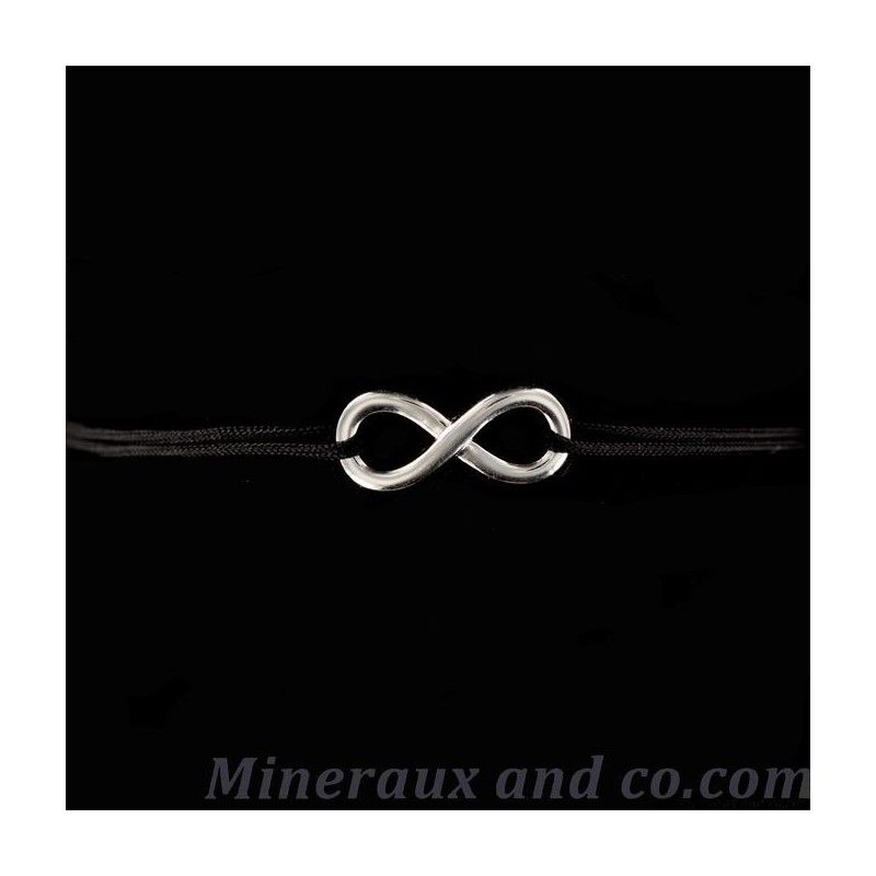 Bracelet infini argent 925 et cordon