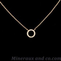 Collier cercle plaqué or et zircons