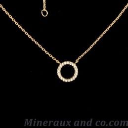 Collier cercle plaqué or et zircons