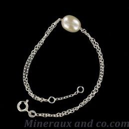 Bracelet double chaîne et perle d'eau.