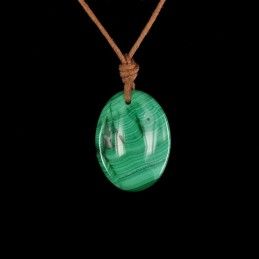 Pendentif cabochon malachite.