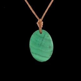 Pendentif cabochon malachite.