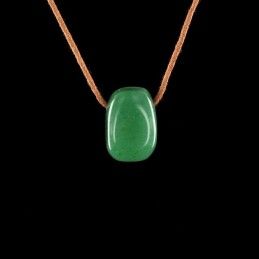 Pendentif aventurine roulée sur cordon