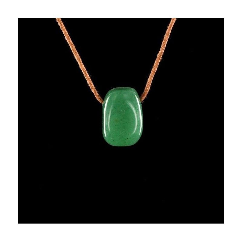 Pendentif aventurine roulée sur cordon