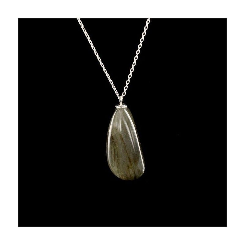 Pendentif goutte de labradorite et argent Pendentif goutte de labradorite et argent
