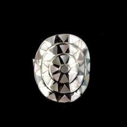 Bague nacre blanche et argent