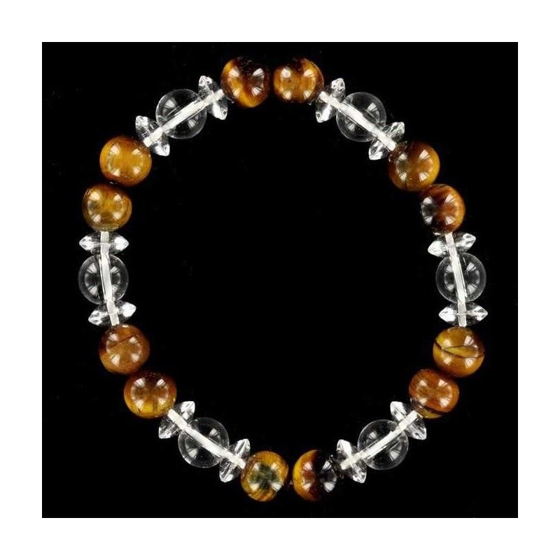 Bracelet perle quartz et œil de tigre Bracelet perle quartz et œil de tigre