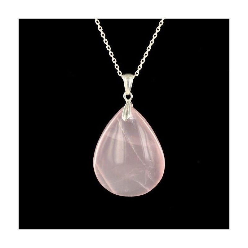 Chaîne argent et quartz rose