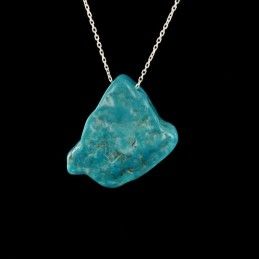 Pendentif turquoise chaîne argent