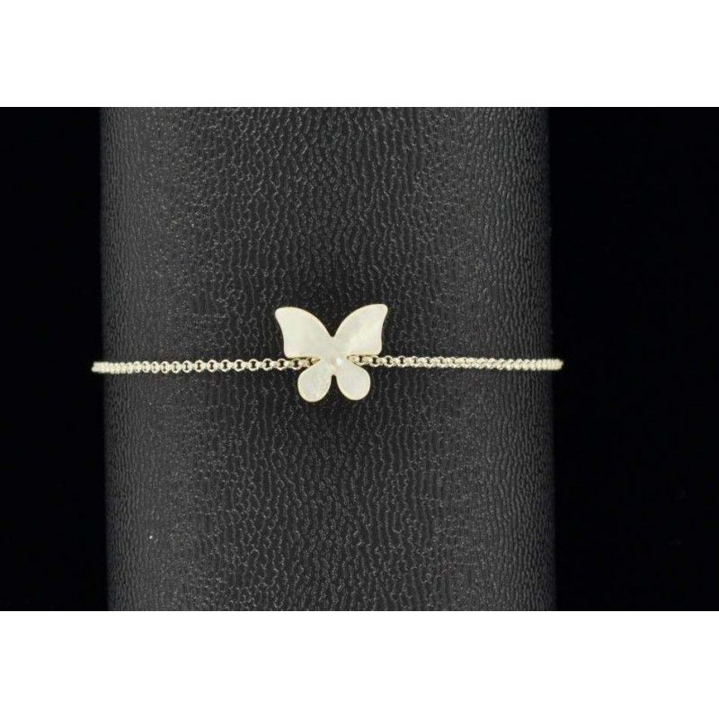 Bracelet papillon nacre et argent