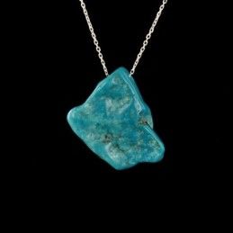 Pendentif turquoise chaîne argent