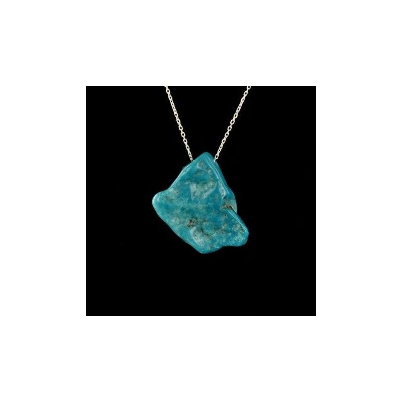 Pendentif turquoise chaîne argent