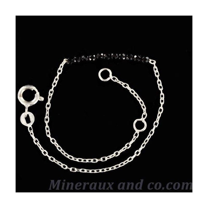 Bracelet spinelle facetté et chaîne 925
