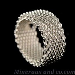 Bague argent maille tissée