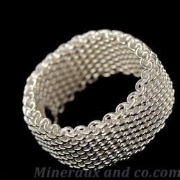 Bague argent maille tissée