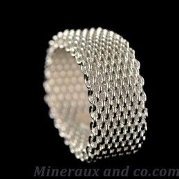 Bague argent maille tissée