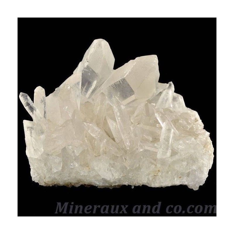 Amas de quartz transparent brut