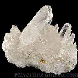 Amas de quartz transparent brut