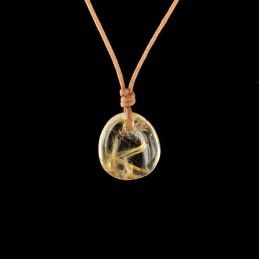Pendentif cabochon quartz rutile.