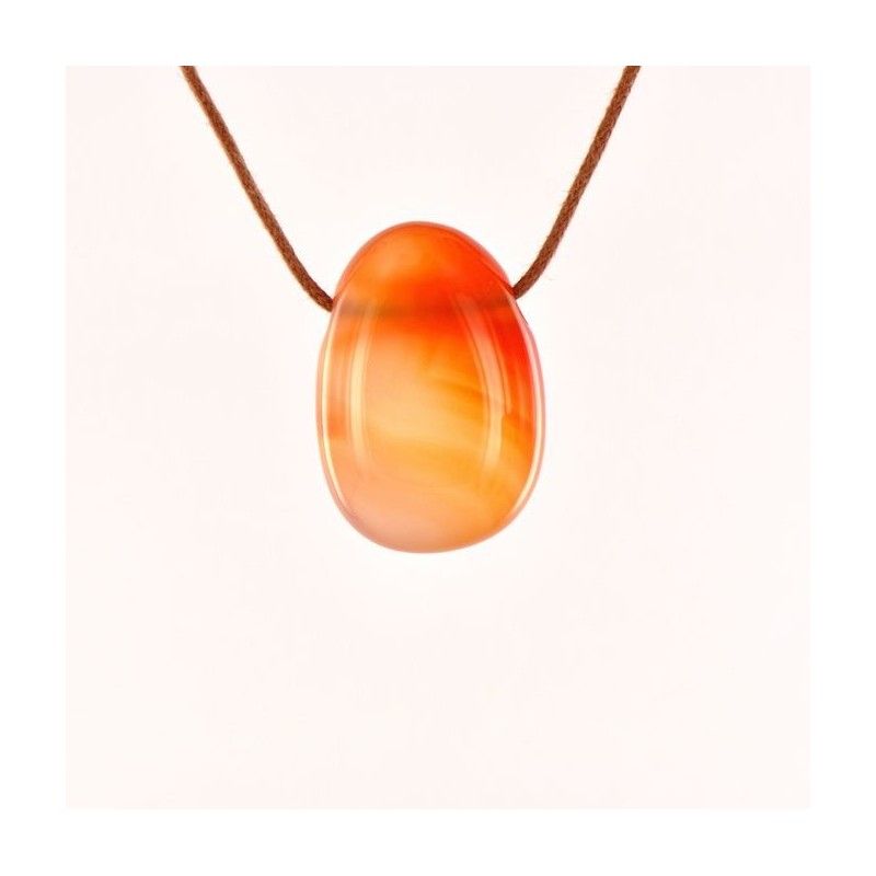 Pendentif Griffe Avec Cornaline Ovale - Pierre Rouge, Acier Inoxydable, Neuf Sans Emballage