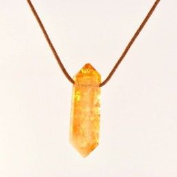 Pendentif citrine deux pointes