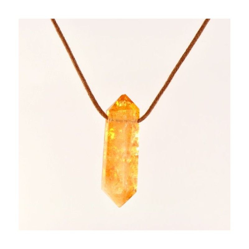 Pendentif citrine deux pointes