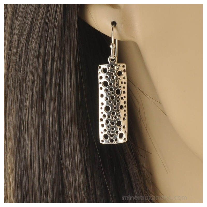 Boucles d'oreilles argent 925 tuiles.